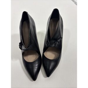Pour La Victoire Black Leather Ziegler Pointed Heels Size‎ 7